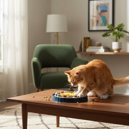 jouet chat interactif plateau amusant bleu salon chat jouant