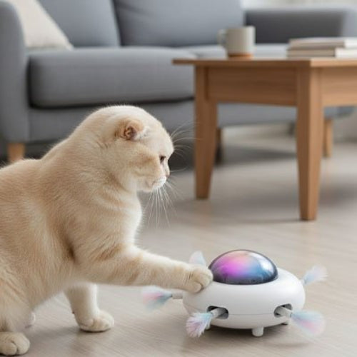 jouet chat interactif plateau tournant chat debout salon