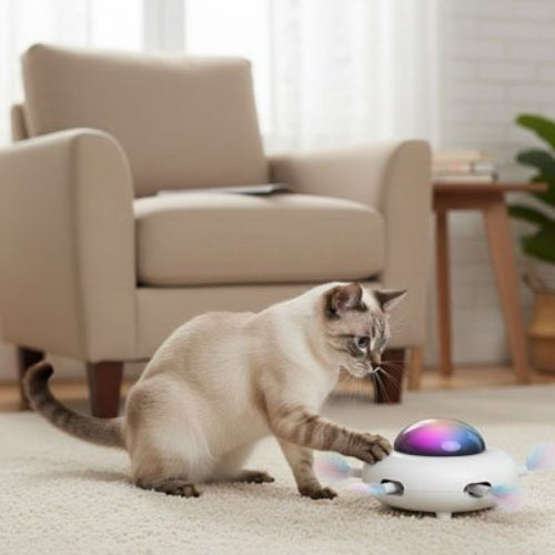 jouet chat interactif plateau tournant chat jouant fauteuil