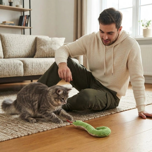 jouet chat interactif serpent maitre chat jouant salon