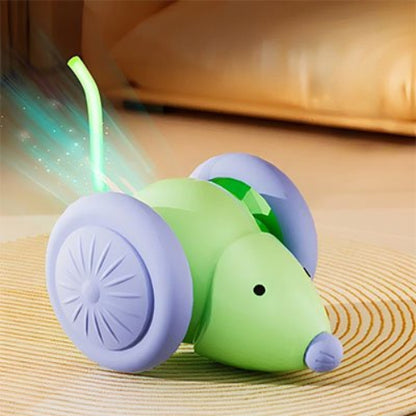 jouet chat interactif souris electrique vert