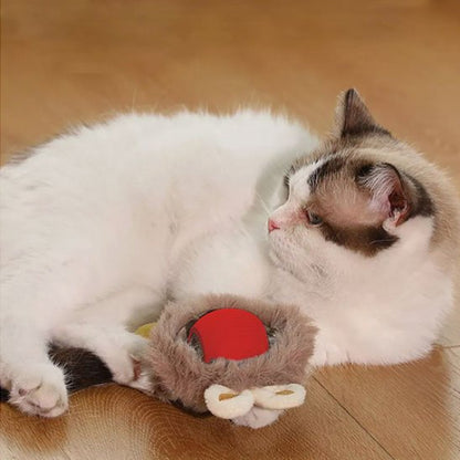 jouet chat interactif souris roulante rouge chat allonge
