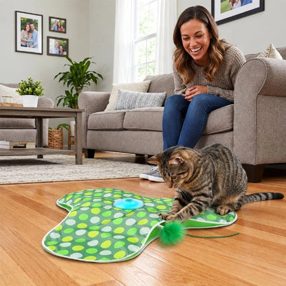 jouet chat interactif vert maitresse chat jouant