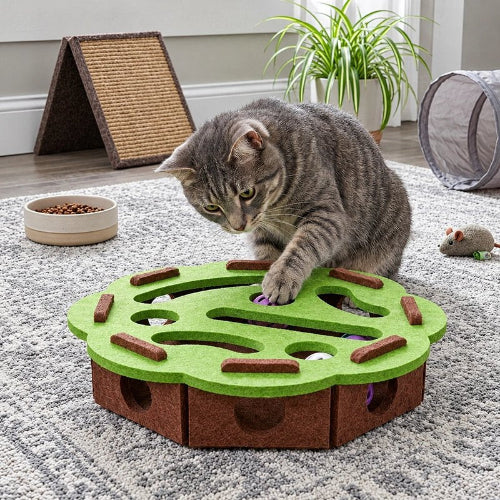 jouet chat interactif vert octogonal