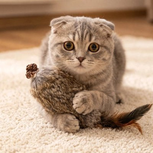 jouet chat oiseau a fourrure chat attrapant