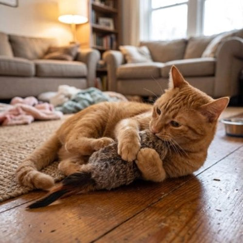 jouet chat oiseau a fourrure chat jouant salon