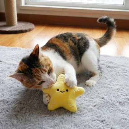 jouet chat peluche ludique jaune chat jouant