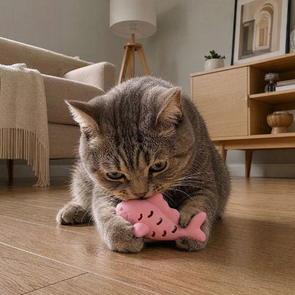 jouet chat poisson rose chat mordant