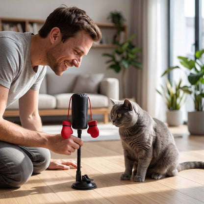 jouet chat punching ball interactif maitre avec chat