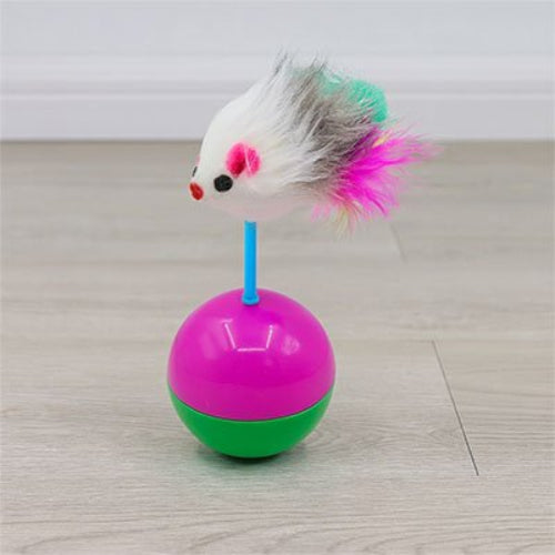 jouet chat souris interactive rose et vert
