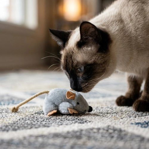 jouet chat souris realiste avec chat