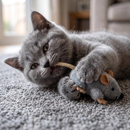 jouet chat souris realiste chat mordant