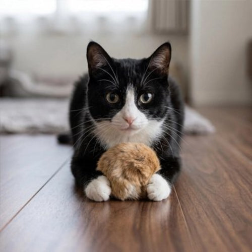 jouet pour chat balle en fourrure chat allonge