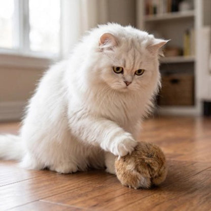 jouet pour chat balle en fourrure chat jouant