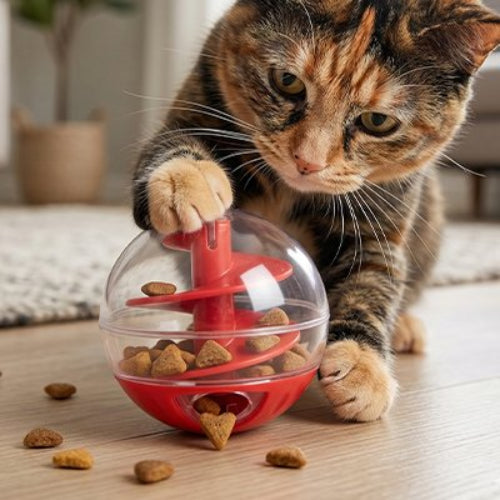jouet pour chat balle interactive rouge chat attrapant
