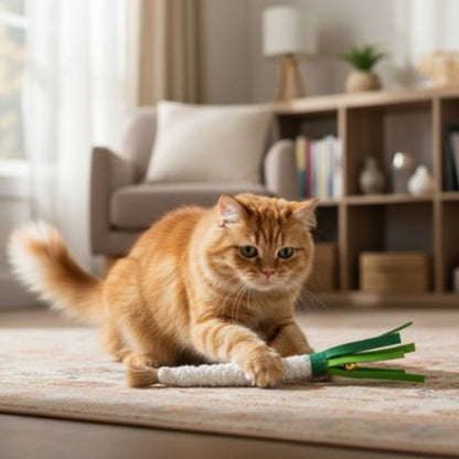 jouet pour chat batonnet de celeri chat jouant salon