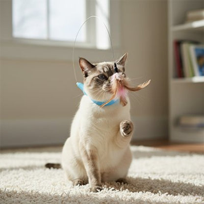 jouet pour chat collier interactif bleu chat jouant