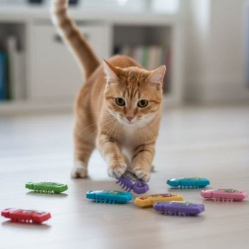 jouet pour chat insecte vers avec chat salon