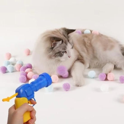 jouet pour chat lanceur pompons interactif avec chat