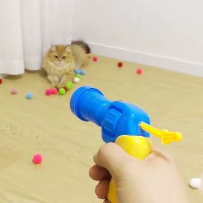 jouet pour chat lanceur pompons interactif chat allonge