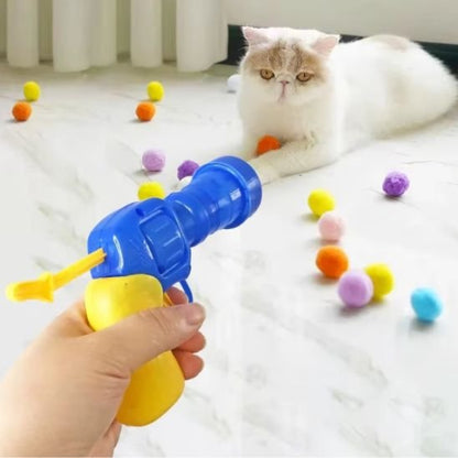 jouet pour chat lanceur pompons interactif chat apaise