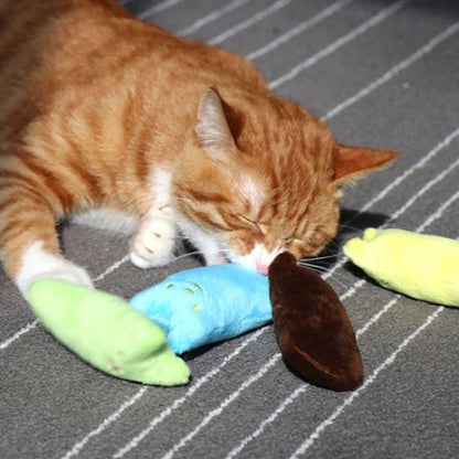 jouet pour chat peluche coloree chat mordant