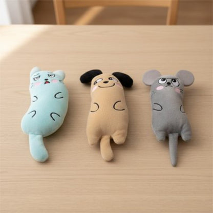 jouet pour chat peluche grise bleu marron