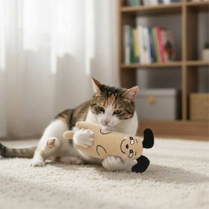 jouet pour chat peluche marron chat attrapant