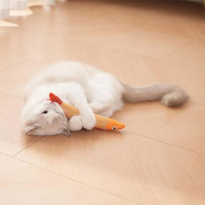 jouet pour chat poisson en peluche chat mordant