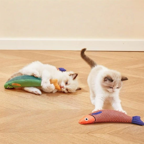 jouet pour chat poisson en peluche chatons jouant