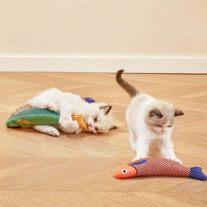 jouet pour chat poisson en peluche chatons jouant