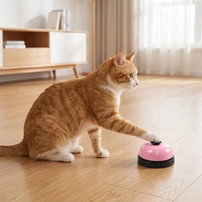jouet pour chat sonnette interactive rose chat jouant