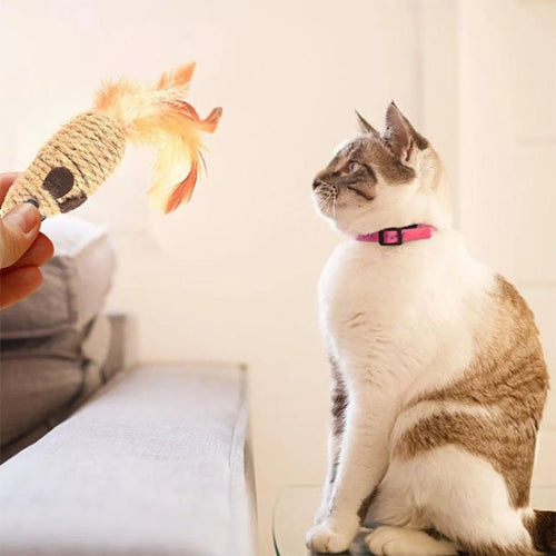 jouet pour chat souris en sisal avec chat