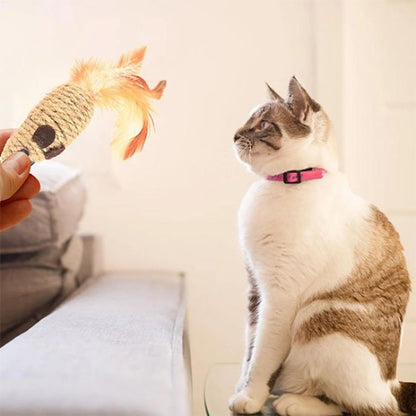 jouet pour chat souris en sisal avec chat