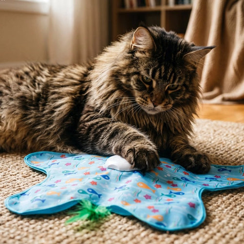 jouet pour chat tapis etoile chat jouant