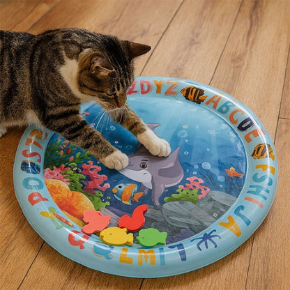 jouet pour chat tapis sensoriel dauphin avec chat