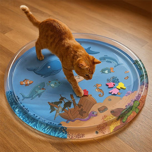 jouet pour chat tapis sensoriel requin chat marchant