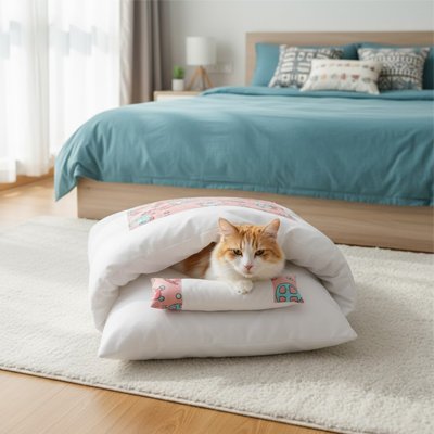 lit pour chat kawaii rose chat allonge chambre