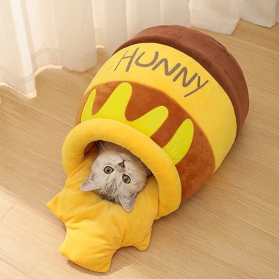 lit pour chat pot de miel chat allonge salon