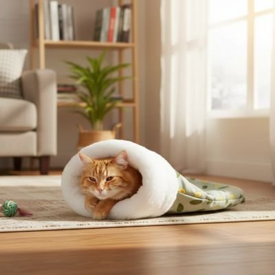 lit pour chat sac de couchage avocat chat salon