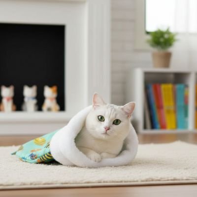 lit pour chat sac de couchage poisson chat salon