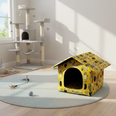 maison pour chat impermeable salon
