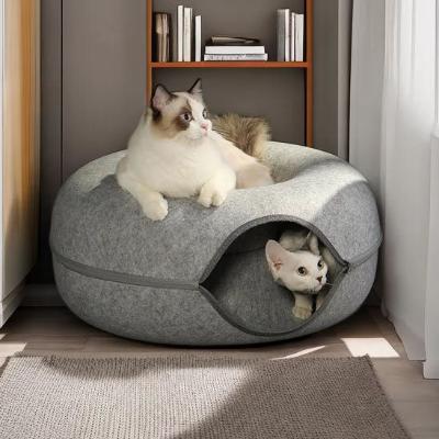niche-à-chat-beignet-gris