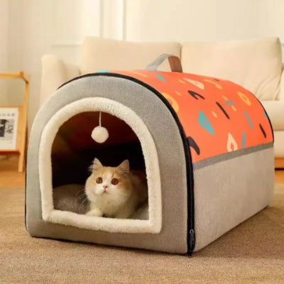niche-a-chat-cabane-portable-orange
