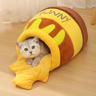 niche-à-chat-pot-de-miel-jaune