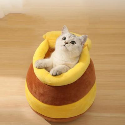 niche-à-chat-pot-de-miel-marron