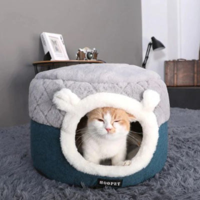 niche-à-chat-tete-ourson-blanc-confortable