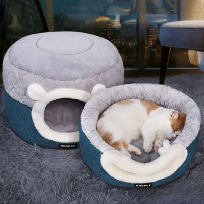 niche-à-chat-tete-ourson-blanc-douillet