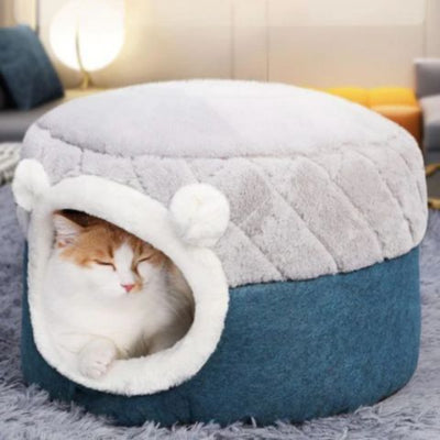 niche-à-chat-tete-ourson-blanc-moelleux