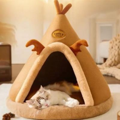 niche-à-chat-tipi-brun